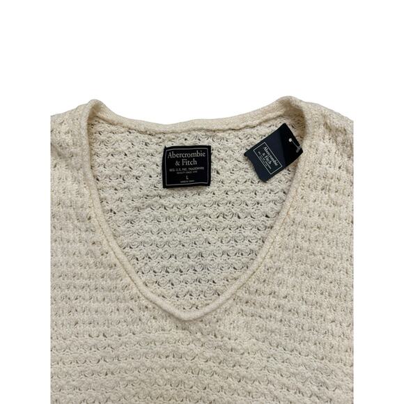Abercrombie & Fitch Women's Knit Soft Long Sleeve Cream Sweater NWT Size Large - Picture 2 of 5